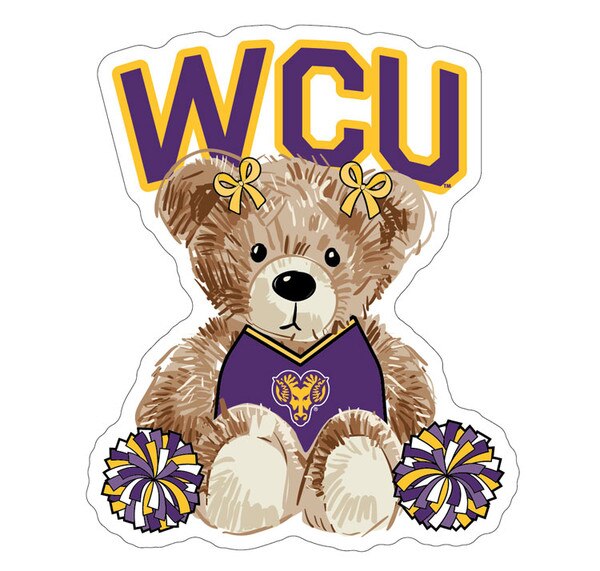 Rugged Sticker WCU Cheer Bear | WCU Campus Store